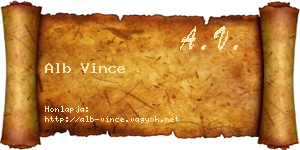 Alb Vince névjegykártya
